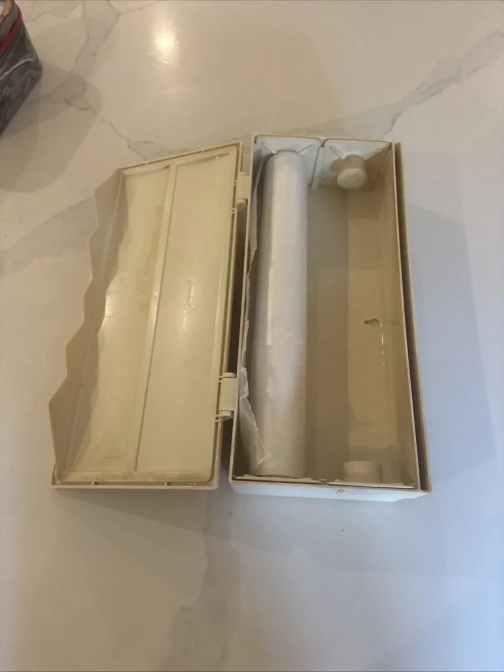 Vintage Tupperware Wax Paper & Foil Dispenser Almond #1573 Wall Mount Retro